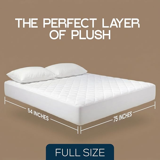 Bulk 10-Pack Full Hotel Quilted Mattress Pad, 16" Deep, White | Soft Breathable Fitted Mattress Topper Cover, Noiseless, Deep Pockets & Machine Washable for Home & Hotels by Utopia Bedding