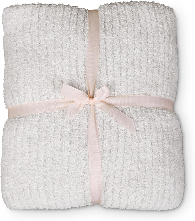 MH MYLUNE HOME Ultra Soft Ribbed Throw Blanket Plush, Beige, 50"x60" | Reversible Fleece Throw Blanket, Comfy Fluffy Fuzzy Plush Blanket Throws for Couch Sofa Bed, Cozy Blankets for Women Gift