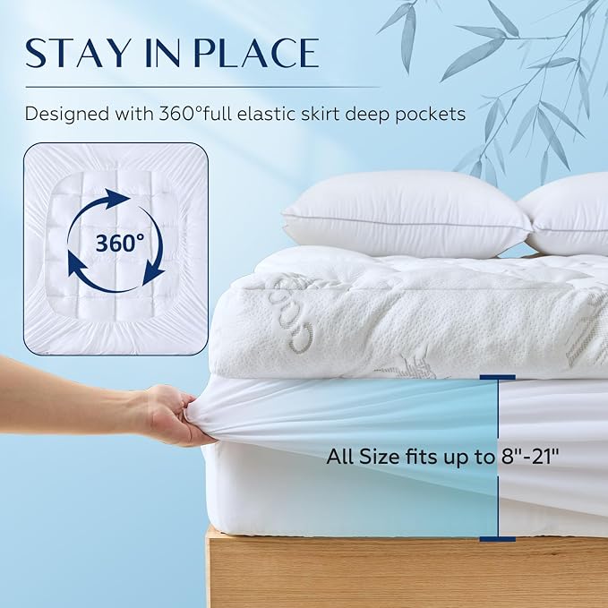 5 Inch Cooling Mattress Topper Twin Size,39x75 in | Twin Mattress Pad Cover,Gel Memory Foam Filling, Soft Pillow Top,Pain Relief,For Hot Sleppers