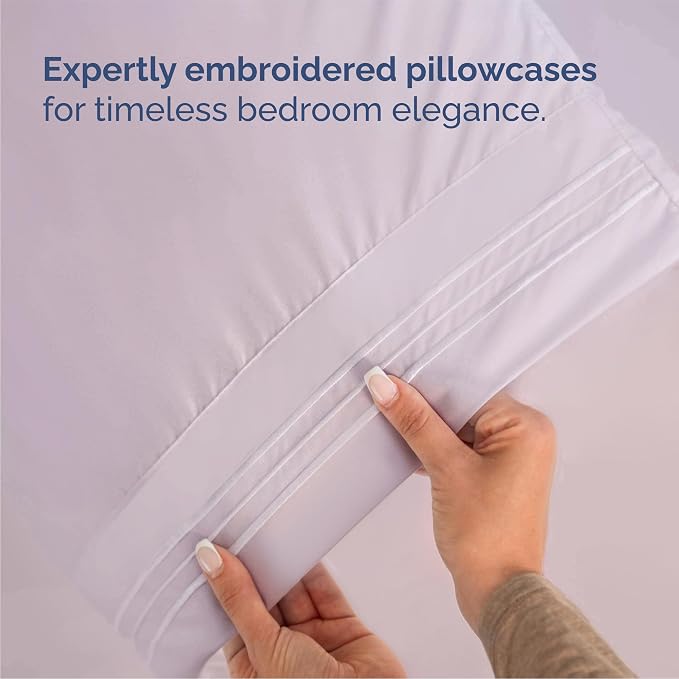 Queen Size 4 Piece Sheet Set - Breathable & Cooling Sheets - Light Lavender | Hotel Luxury Bed Sheets for Women & Men, Deep Pockets, Easy-Fit, Extra Soft and Wrinkle Free Sheets, Oeko-Tex Bed Sheet Set