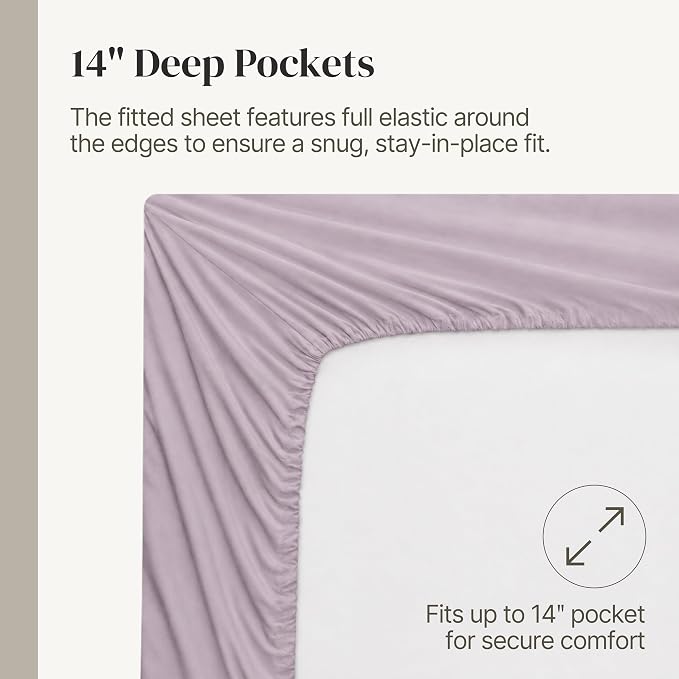 Modern Threads Soft Microfiber Solid Sheets - Luxurious Microfiber Bed Sheets - Includes Flat Sheet, Fitted Sheet with Deep Pockets, & Pillowcases Dusty Mauve King