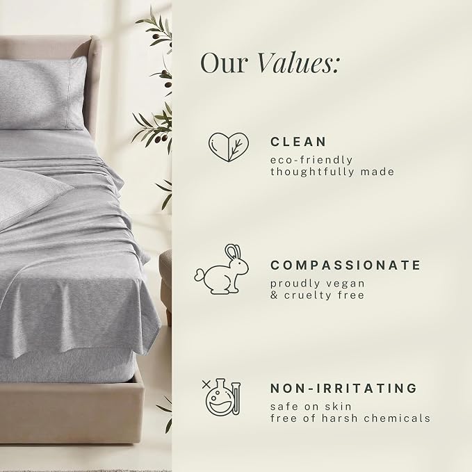 Hearth & Harbor Bed Sheets, Luxury Soft 6 Piece Bed Sheet Set Extra Deep Pocket Fitted Sheets Fits Mattress up to 21", Double Brushed Bedding Sheets & Pillowcases,