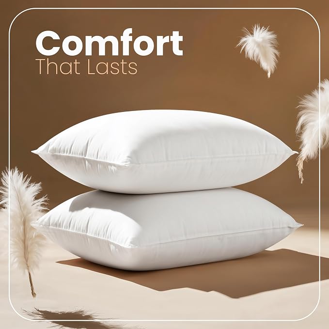Utopia Bedding 20x26 Pillow Inserts, White Throw Pillows for Couch, 2 Pack | 100% Virgin Filling, Standard Indoor Cushion Inserts for bed & couch, Extra Filled, Supportive & Fluffy Decorative Pillows