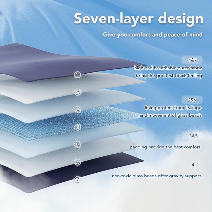 Weighted Blanket for Adults (20 lbs, 60" x 80") Queen Size Soft Cooling Heavy Blanket Sleeping, Apply to 190-210 lbs Body, Thick Breathable Blanket with Glass Bead, Easy Care