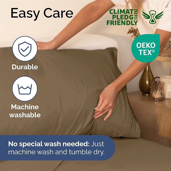 Twin Size 3 Piece Sheet Set - Ultra Soft & Cooling Sheets - Neutral Brown | Fits 8 Inch to 16 inch Mattress, Wrinkle Free & Fade Resistant with Deep Pockets, Breathable, Comfy Hotel Luxury Bedding