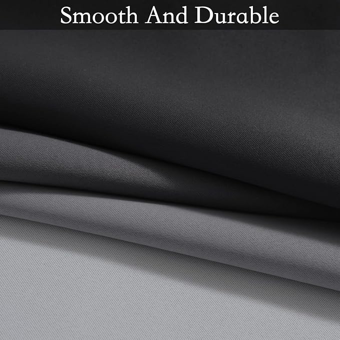 SimpleHome Black to Grey White Ombre Room Darkening Curtains 63 Inch | Curtains for Living Room,Light Blocking Thick Thermal Insulated Grommet Window Curtains Drapes for Bedroom, 2 Panels,42Wx63L