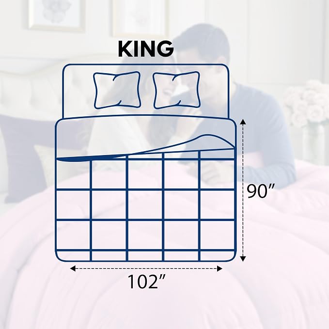Utopia Bedding Duvet Insert, Comforter King Size 90 x 102 Inches, Pink | Cozy All Season Comforter for Kids and Teens, Unisex, Down Alternative Fill, Soft Microfiber Shell, Machine Washable.