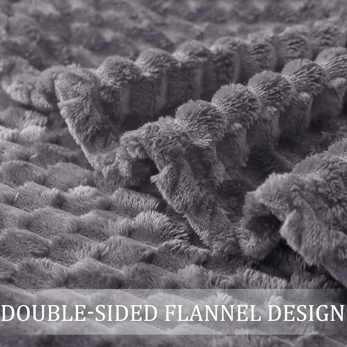 Exclusivo Mezcla 3D Fleece Twin Size Blanket for Bed, Dark Grey | Extra Soft Fuzzy Plush Lightweight Bed Blankets, Cozy Fluffy Decorative Blankets for All Seasons, 60x80 Inches