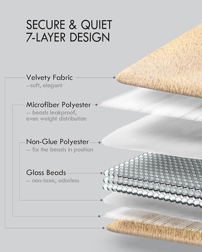 Kaisa Weighted Lap Blanket for Adults, 7 lbs 41" x 53", Leaf Pattern, Khaki | Washable Weighted Blankets, Small Portable Blanket for Relaxation, Cozy Luxury Crystal Velvet All-Season Heavy Blanket