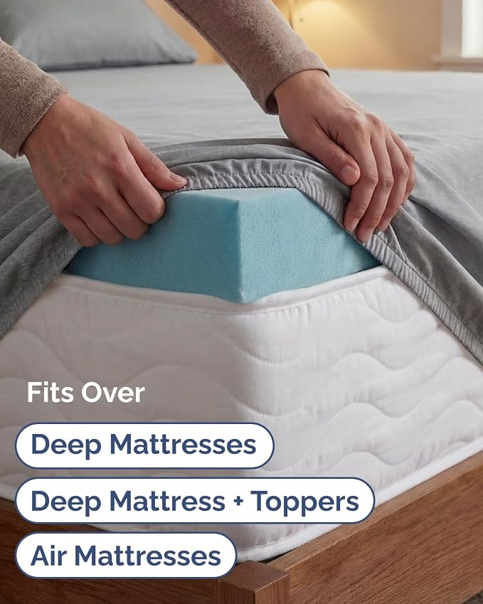 Extra Deep Twin XL Sheet Set - 3 Piece College Dorm Room - Heathered Grey | Soft, Breathable & Cooling, Easily Fits 18 to 24 inch Mattress, Wrinkle Free & Fade Resistant with Extra Deep Pockets