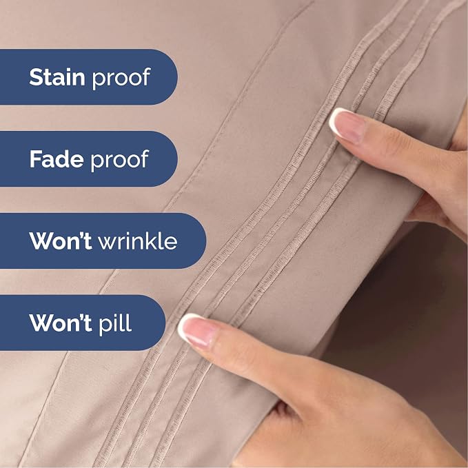 Queen Size 4 Piece Sheet Set - Ultra Soft & Cooling Bed Sheets - Dusty Pink | Fits 8 Inch to 16 inch Mattress, Wrinkle Free & Fade Resistant with Deep Pockets, Breathable, Comfy Hotel Luxury Bedding