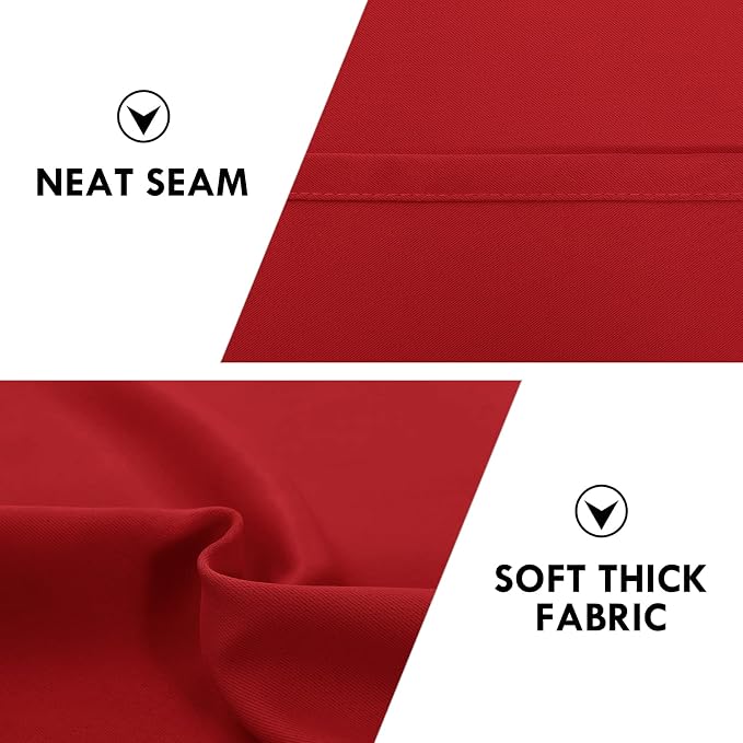 DWCN Blackout Curtains for Bedroom Living Room 38 x 72 Inch Long Red | 2 Panels Set, Room Darkening, Thermal Insulated, Light Blocking, Rod Pocket Drapes, Noise Reducing Window Treatments