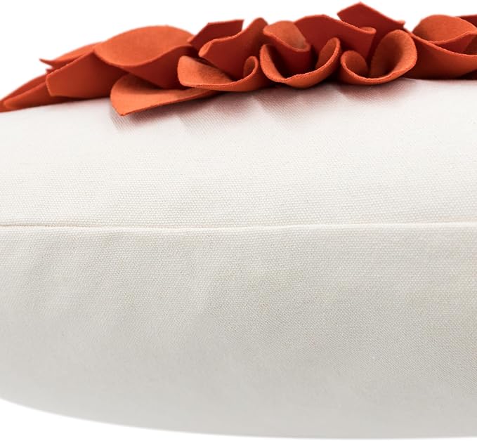 OiseauVoler Fall 3D Sunflower Throw Pillow Cover Decorative Handmade Pillowcase Cushion Cover Case for Home Sofa Bed Living Room Decor 18x18 Inch Pumpkin Orange