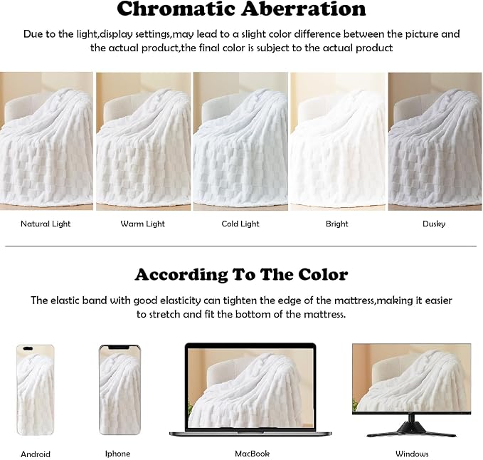 NEWCOSPLAY 3D Checkered Flannel Throw Blanket, White Checkered, 50"x70" | Super Soft Cute Lightweight Decorative Premium Silky Fleece Blanket for Couch Sofa Bed, Gift for Women Men, All Season Use