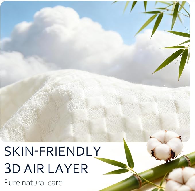 Waterproof Mattress Protector Twin XL, Organic Cotton, White | 12% Organic Cotton 250GSM 3D Waffle, Noiseless TPU Waterproof, Deep Pocket 8-18" Fit, OCS & OEKO-TEX Certified, Washable