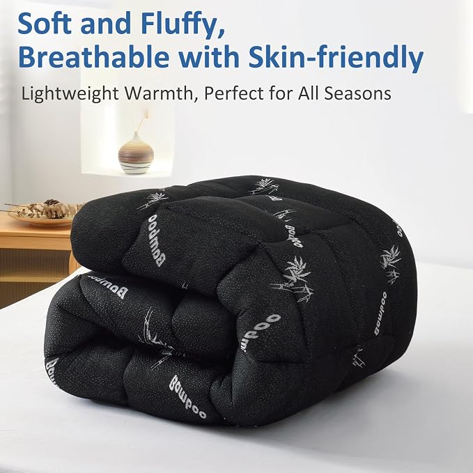 Favorland Mattress Topper Queen Size - Cooling Extra Thick Breathable Viscose Made from Bamboo Mattress pad - Soft Quilted Fitted Mattress Cover with 900 GSM Down Alternative Fill (8-21”Deep Pocket)