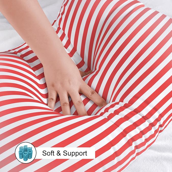EIUE Bed Pillows for Sleeping 2 Pack Queen Size，Super Soft Down Alternative Microfiber Filled Pillows,Pillows for Side and Back Sleepers,20 x 30 Inches,Red