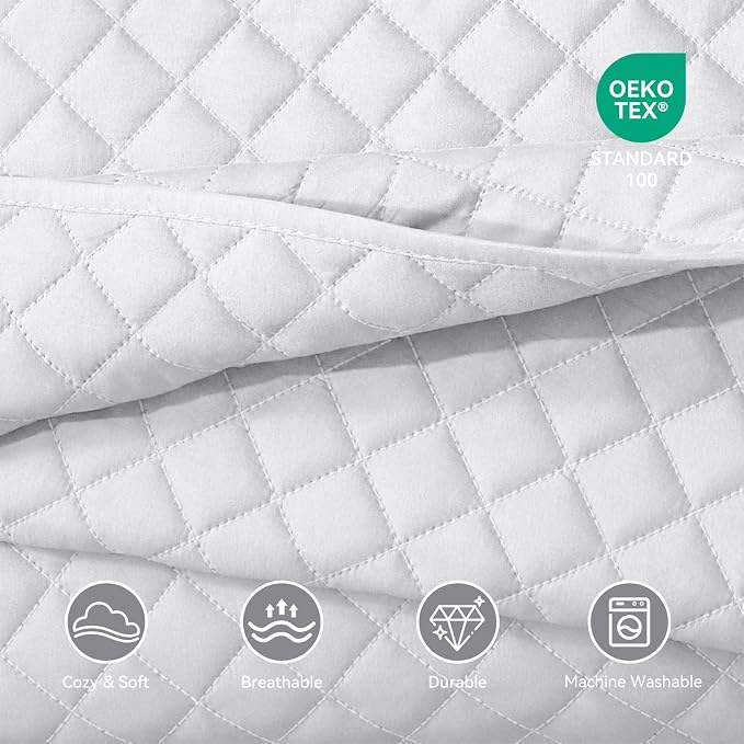 SunStyle Home Twin Quilt Set, Lightweight Bedding Summer Bedspreads,White | Soft Coverlet With 2 Pillow Shams,Morden Style Quilts for All Season, Suitable for Bed,Couch,Bedroom,Guest Room,68"X86"