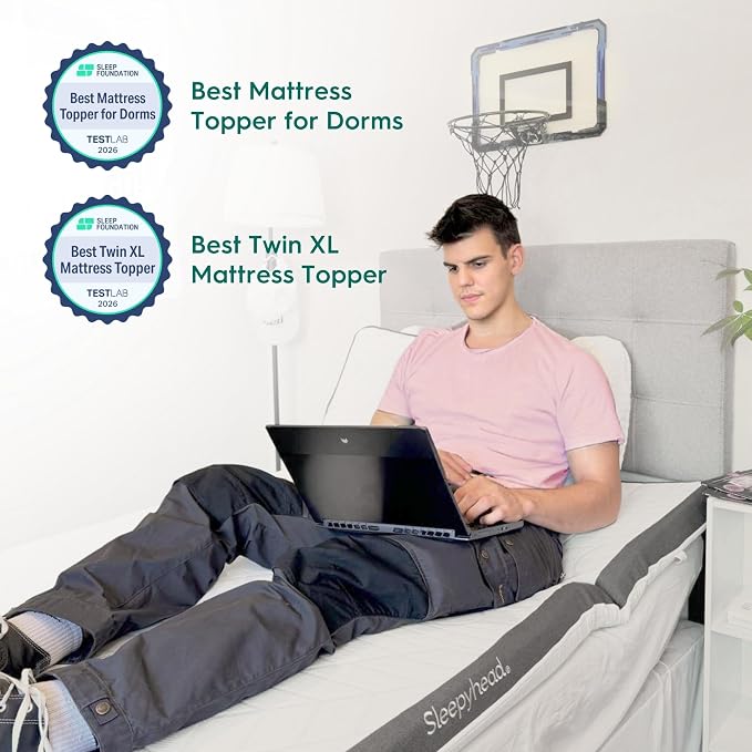 Sleepyhead Full Size 3 Inch Mattress Topper Super, Thick Cooling Gel & Copper-Infused Memory Foam for College Dorm, Pressure Relief, Removable Washable Cover, CertiPUR-US Certified (Full 3")