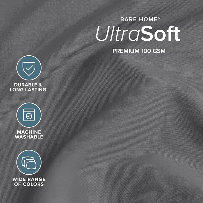 Bare Home RV Bunk Sheet Set - 1800 Ultra-Soft (30x75), Grey | Deep Pockets 6 to 15 Inches, Breathable, Hypoallergenic, Hotel Luxury, Easy Fit, Soft, All-Season