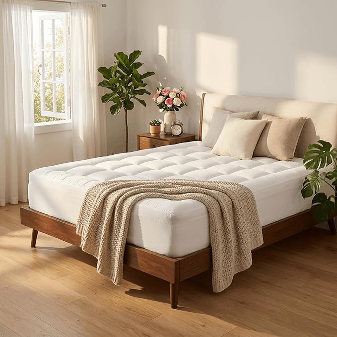 ELEMUSE 3 Inch Full Dual Layer Memory Foam Mattress Topper with Pillowtop | 2 Inch Cooling Gel Foam,1 Inch Soft Pillowtop Pad, Pressure Relief Bed Topper, Comfortable Support