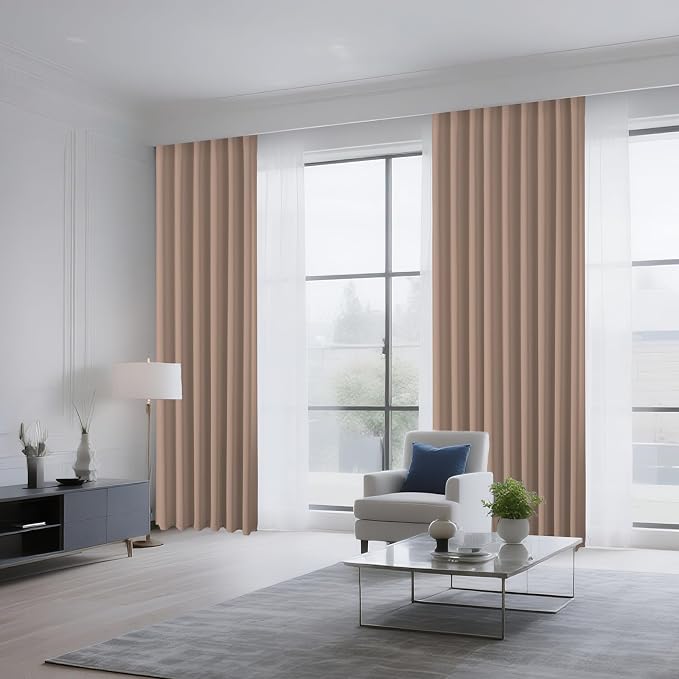 CUCRAF Khaki Blackout Curtains Customize, Rod Pocket Room Darkening Curtain for Bedroom Living Room, Thermal Insulated Window Drapes 1 Panel (Custom Size, Color)