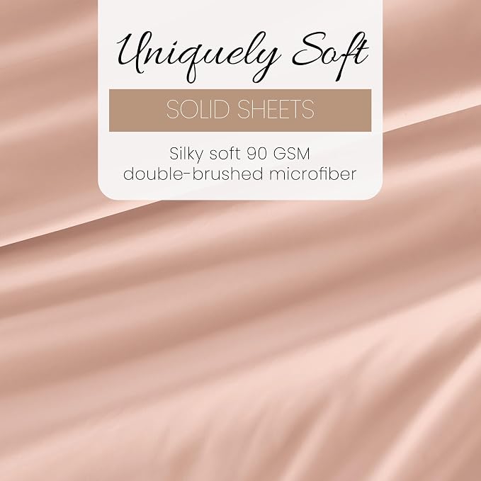 Linen Market Bed Sheets for Twin Size Bed (Blush) - Sleep Better Than Ever with These Soft and Cooling Twin Sheets - Deep Pocket Fits 16" Thick Beds - 3 Piece Twin Sheet Set
