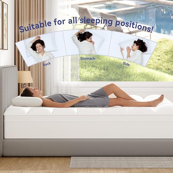 ELEMUSE King Mattress Topper, Extra Thick Pillow Top Mattress Pad Cover | Plush soft breathable bed topper for back pain relief, with elastic deep pocket and overfilled down alternative filling
