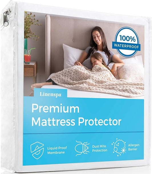 Linenspa Waterproof Mattress Protector — Breathable, Noiseless, Cal King