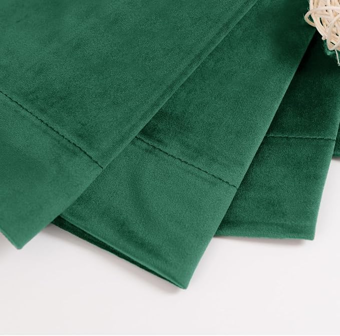 BGment Emerald Green Velvet Curtains 96 Inch Ling for Living Room, 2 Panels | Super Soft, Thermal Insulated, Room Darkening, Christmas Privacy Panels for French Door, Back Tab Rod Pocket, 52 x 96 Inch