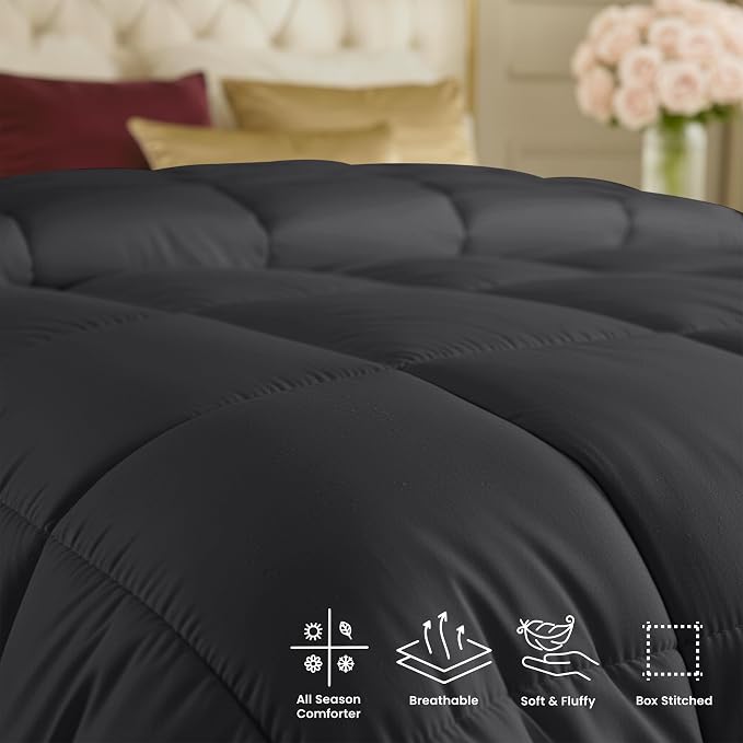 Utopia Bedding Duvet Insert, Twin Comforter 64 x 88 Inches, Grey | Cozy All Season Comforter for Kids and Teens, Unisex, Down Alternative Fill, Soft Microfiber Shell, Machine Washable.