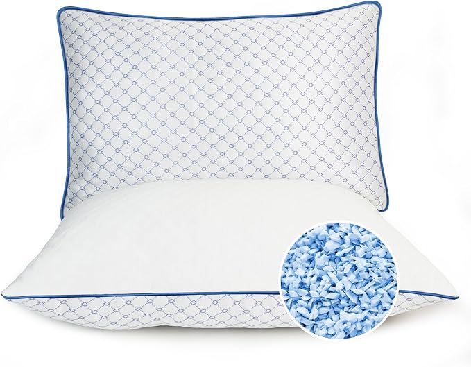 Adjustable Bed Pillow King Size for Sleeping, Soft and Supportive Bed Pillow with Memory Foam Filling for Side and Back Sleepers, Neck Supportive