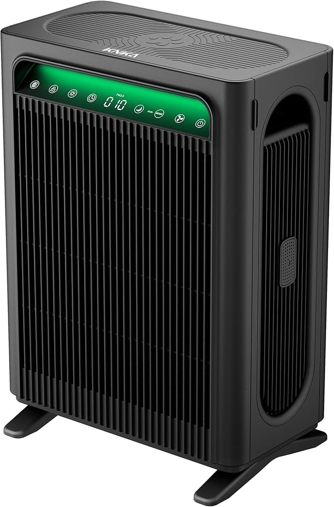KNKA Air Purifiers for Home Bedroom Up to 1,695 Ft² in 1 Hr, APH4000, Black | HEPA Sleep Mode Air Cleaner with Washable Pre-Filter, AHAM VERIFIED, AQI Display, Pet Mode for Pet Dander, Dust & Pollen