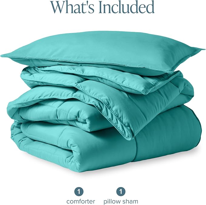 Bare Home Comforter Set - 1800 Ultra Soft (Twin/Twin XL, Turquoise) | All-Season, Breathable, Hypoallergenic, Premium 1800, Warm, Cozy