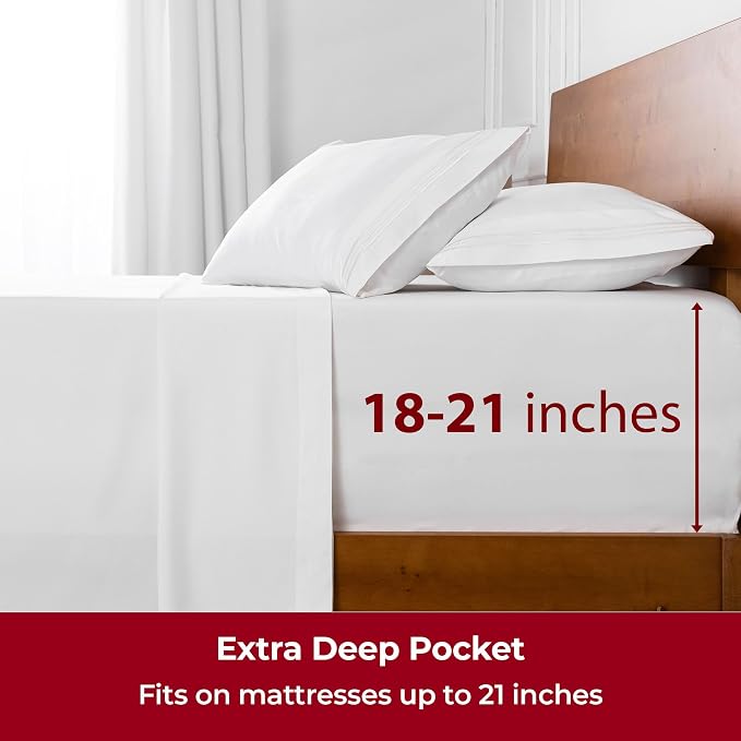 Mellanni Iconic 3-Piece, Ultra Soft Sheet Set (Twin, White) | 10M+ Sleepers. Lab-tested: Sleeps Cool, Stays Bright, Strong, Smooth. Good Housekeeping Best Bedding, 7 yrs running.