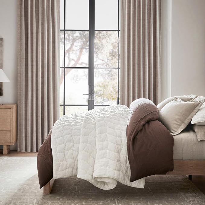 Dining Room Long Curtains 108 Inches Set of 2, 100 Inch Wide (2 x 50")Linen Living Room Drapes 9 Foot Tall 100% Blackout Curtains for Sliding Glass Door 2 Panels Tan Beige Back Tab/Rings/Hooks