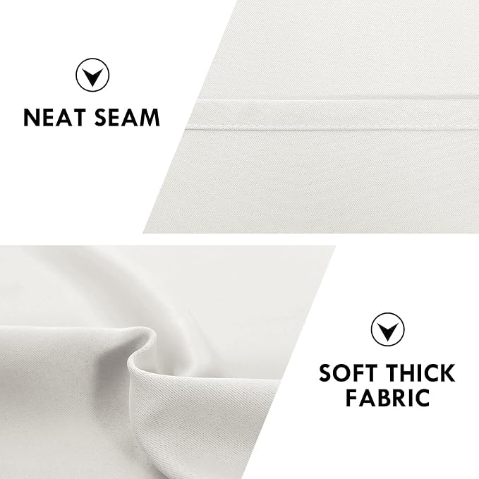 DWCN Short Blackout Curtains 52 x 36 Inch Long for Kitchen RV Bunk Ivory | 2 Panels Set, Kitchen Window Curtains Over Sink, Thermal Insulated, Light Blocking, Rod Pocket Drapes for Small Window