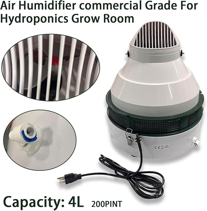 200 Pint Air Humidifier Commercial Grade Mist And Mist Hydroponic Growth Chamber，Industrial Grade Humidifier With Multi-Directional Fogging Head, Indoor Plant For Large Rooms