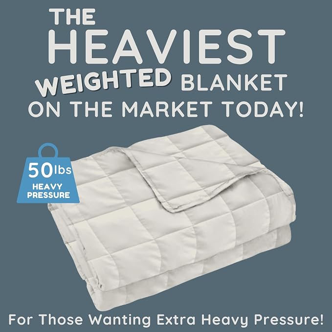 HomeSmart King Size Weighted Blanket 50 lbs - The Heaviest Weighted Blanket | Fits King and California King Beds, Ultra Soft Fabric, Evenly Distributed Weight, Machine Washable, Very Heavy Blanket