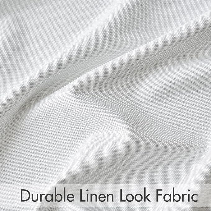 MIULEE 100% Blackout Curtains Faux Linen Curtains & Drapes 108 Inch, White | 2 Panels, Full Black Out, Thermal Insulated, Room Darkening Window Curtains for Bedroom Living Room , Back Tab & Rod Pocket