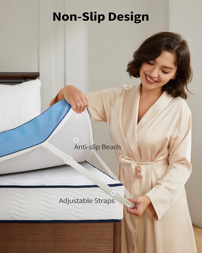 PERLECARE 3 Inch Firm Mattress Topper Twin XL, Cooling Gel-Infused & Bamboo Charcoal Memory Foam Bed Topper for Pressure Relief, High-Density Mattress Pad with Removable Cover