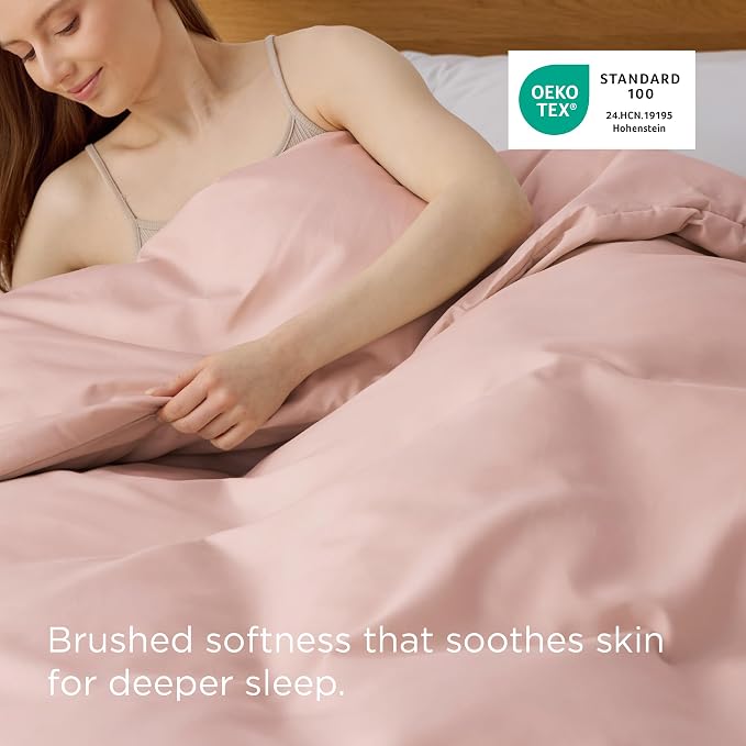 Bedsure Duvet Cover King Size, 1Pc Soft Double Brushed Bedding, Blush Pink | For Kids & Adults, 104"x90", Only 1 Comforter Cover, No Pillow Shams, Hotel Luxury, Breathable, Lightweight, Zipper Closure