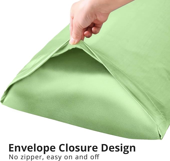 Body Pillow with Satin Pillowcase, Body Pillow for Adults, Removable Cover, Green (20"x54") | 20"x54", Removable Cover, OEKO-TEX Certified Down Alternative Filling,Washing Machine