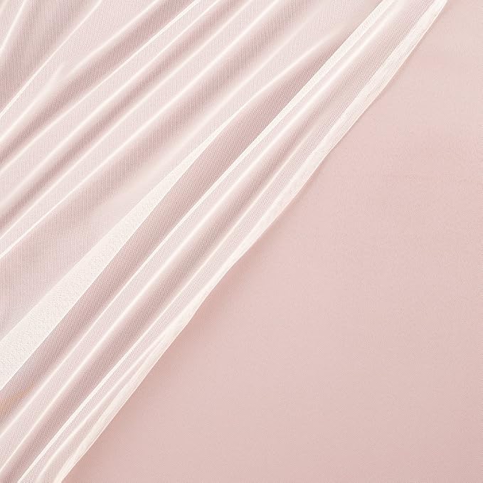 TOWN & COUNTRY LUXE Talia Double Layer Indoor Curtains, Sheer and Room Darkening Blackout, Grommet Top, Energy Efficient, 2-Pack Set, 52"x84", Rose Blush