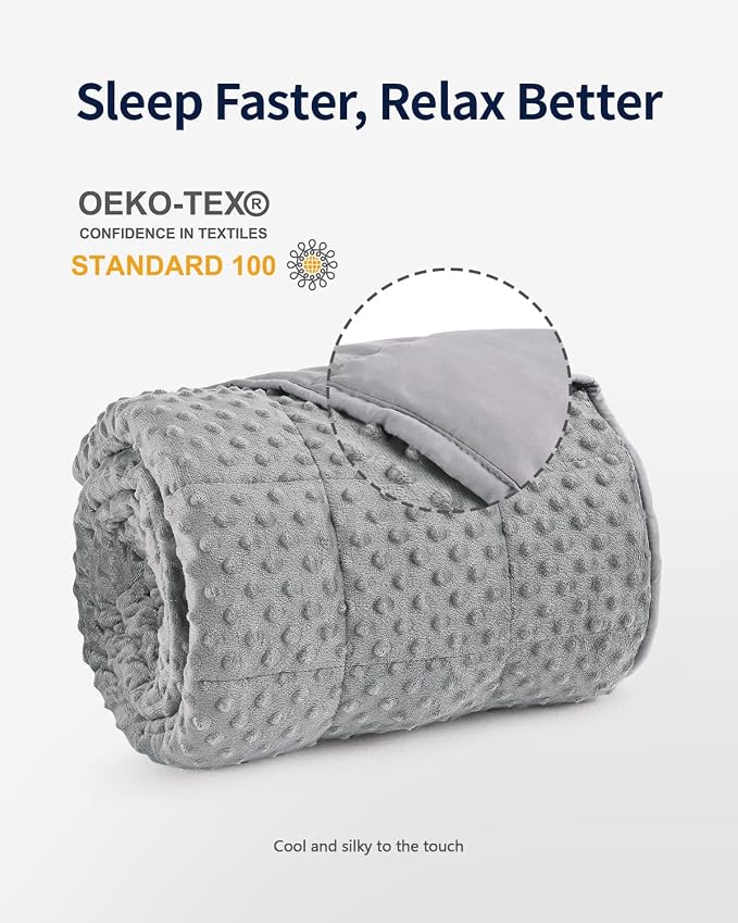 Mr. Sandman Weighted Blanket for Adults, King Size 15 lbs, 80 x 87 Inches | Cooling Soft Minky for Hot Sleepers; Machine Washable; Filled with Glass Beads; Heavy Bed Throw for Sleep; Grey