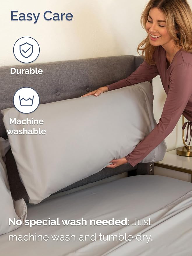 Extra Deep Cal King Sheet Set - 6 Piece Breathable & Cooling - Light Grey | Hotel Luxury Bed Sheets Set, Easy & Secure Fit, Ultra-Soft, Wrinkle & Fade Free, Comfy Sheets Set with Extra Deep Pockets