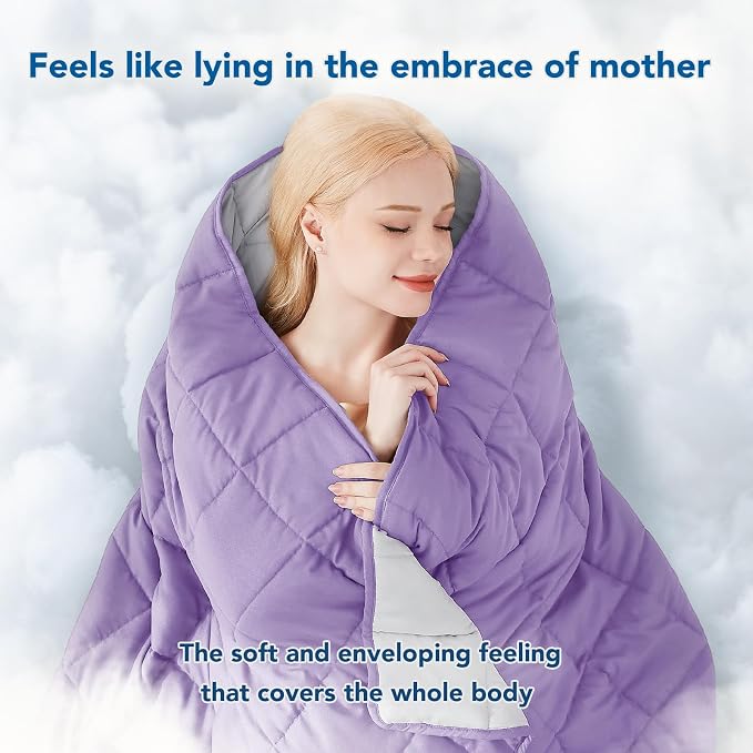 Weighted Blanket for Adults (15 lbs, 60" x 80") Queen Size Soft Cooling Heavy Blanket Sleeping, Apply to 130-160 lbs Body, Thick Breathable Blanket with Glass Bead, Easy Care