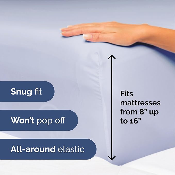 King Size 4 Piece Sheet Set - Soft & Cooling Sheets - Light Dusty Purple | Fits 8 Inch to 16 inch Mattress, Wrinkle Free & Fade Resistant with Deep Pockets, Breathable, Comfy Hotel Luxury Bedding