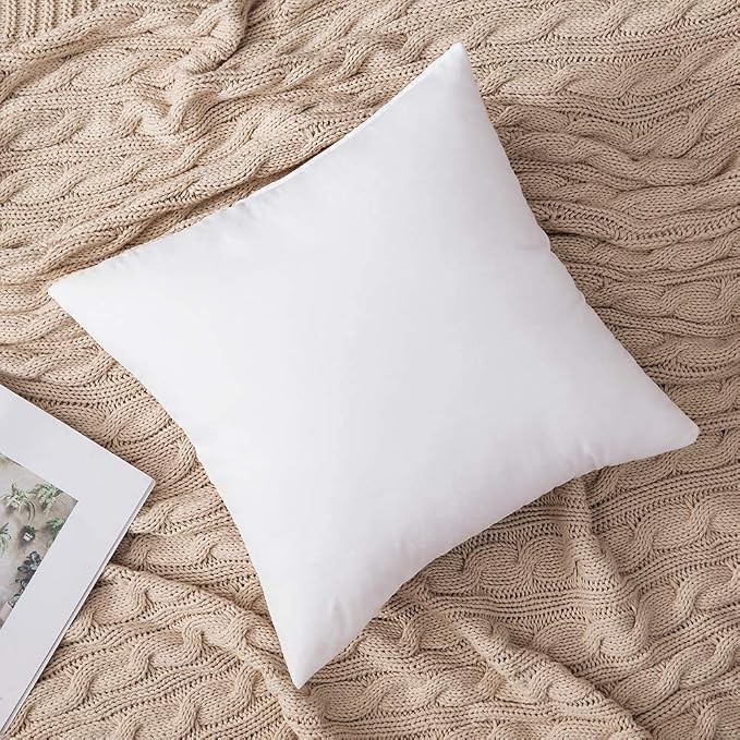 MIULEE Set 2 Throw Pillow Inserts Premium Pillow Stuffer Form 14x14 Inch | Square Form for Decorative Cushion Bed Couch Sofa