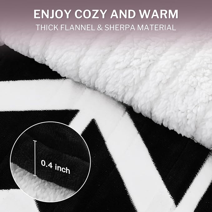 VENTIMI Heated Blanket Full, 9 Heat Levels & 2-10 Hours Auto Off, Black | ETL & FCC, Fast Warming, 72" x 84", Flannel and Sherpa, Couch Bed Use, Machine Washable, Removable Controller
